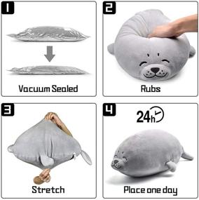 img 3 attached to 🌞 sunyou Plush Cute Seal Pillow - Soft Stuffed Animal Toy 23.6 inches (Medium) - Perfect Gifts for Kids, Couples, Family, and Friends!