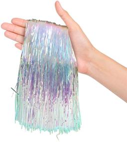 img 4 attached to 🌈 Iridescent Tinsel Strands Metallic Icicle Streamers - Pack of 2000 for Holiday Christmas Tree, Mermaid, Unicorn, Birthday, Wedding, Anniversary - Hanging Party Decorations
