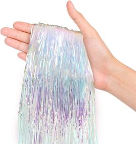 img 3 attached to 🌈 Iridescent Tinsel Strands Metallic Icicle Streamers - Pack of 2000 for Holiday Christmas Tree, Mermaid, Unicorn, Birthday, Wedding, Anniversary - Hanging Party Decorations