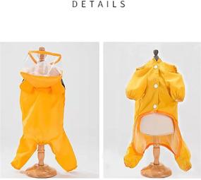 img 2 attached to 🐶 Cute Pet Dog Raincoat with Full Body Coverage, Hat, Transparent Brim, Reflective Night Light Strip, Double Layered Waterproof Rain Jacket, Bear Shape Hooded Cloak