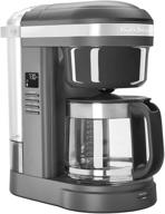 12-кубовый кофеварка kitchenaid kcm1208dg с матовой черной серой краской и спиральной "душевой головкой логотип