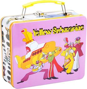 img 1 attached to 🎒 Vintage Shaped Tin Metal Lunchbox Tote with Handle - Vandor Beatles Yellow Submarine Large