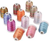 симтредс 12 полицветных нитей для вышивальных машин - идеально подходит для 🧵 жаном, брозер, пфафф, бэйбилок, сингер, бернина, хускварны и большинства швейных вышивальных машин. логотип