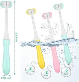 img 1 attached to 🦷 3-in-1 Children's Toothbrush Set: 6 Pieces Soft Wrap-Around Brushes for Gentle and Effective Oral Care – 3 Colors