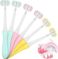 🦷 3-in-1 children's toothbrush set: 6 pieces soft wrap-around brushes for gentle and effective oral care – 3 colors logo