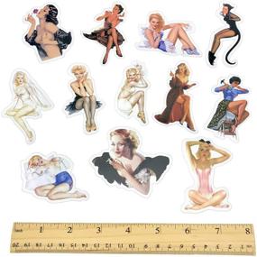 img 2 attached to 🎀 Pin Up Girl Sticker Pack: 100pcs Vinyl Decals for Guitar, Skateboard, Laptop & More – Waterproof & Durable