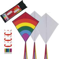 listenman diy kites: 2pcs diamond blank kite making kit for kids + 1pcs rainbow diamond kite for kids and adults - perfect for outdoor games, park, beach, and family activities! логотип