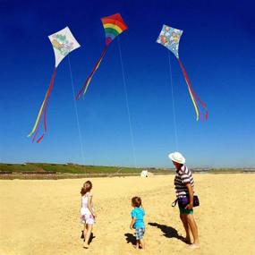 img 1 attached to Listenman DIY Kites: 2PCS Diamond Blank Kite Making Kit for Kids + 1PCS Rainbow Diamond Kite for Kids and Adults - Perfect for Outdoor Games, Park, Beach, and Family Activities!