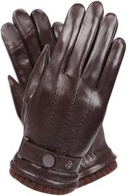 img 4 attached to 🧤 Premium Texting Touchscreen Sheepskin Leather Cashmere Men's Gloves & Mittens – A Perfect Blend of Style, Comfort, and Functionality