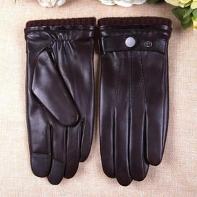 img 3 attached to 🧤 Premium Texting Touchscreen Sheepskin Leather Cashmere Men's Gloves & Mittens – A Perfect Blend of Style, Comfort, and Functionality