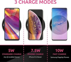 img 3 attached to 📱 SMPL. Fast Wireless Charger, 10W Wireless Charging Pad, Compatible with iPhone 12/12 Pro/11/XS Max/XR/XS/X/8/8+, Samsung Galaxy S10/S9/S9+/S8/S8+/Note 9, and More (Black)