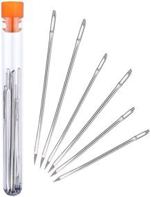 img 4 attached to Hekisn Professional Large-Eye Leather Stitching Needle Set with 3 Sizes and Storage Container - Ideal for Leather Projects (Pack of 6)