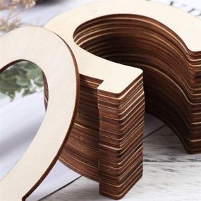 img 2 attached to 🔖 24pcs Healifty Wood Discs Slices Horseshoe Shape: Unfinished Wooden Cutouts for Craft DIY Decoration