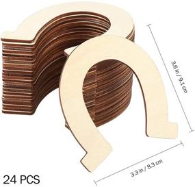 img 1 attached to 🔖 24pcs Healifty Wood Discs Slices Horseshoe Shape: Unfinished Wooden Cutouts for Craft DIY Decoration