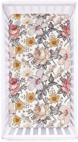 img 4 attached to Cotton Jersey Crib Sheet, Universal Fitted Crib Sheets for Baby &amp; Toddler, Floral Crib Sheet Set