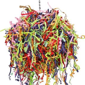 img 2 attached to 🐦 Colorful Paper Super Shredder Ball Bonka Bird Toys - Natural Shred for Parrots, Parrotlets, Budgies, Quakers, and Doves