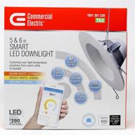 🔦 commercial electric led smart recessed trim - 4 pack, compatible with wink and smart hubs, color tunable feature, 5 in. and 6 in. white (2700k to 5000k) логотип