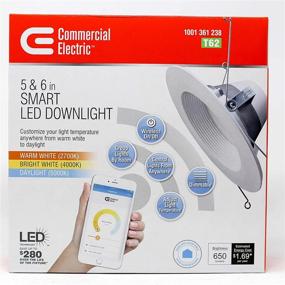 img 4 attached to 🔦 Commercial Electric LED Smart Recessed Trim - 4 Pack, Compatible with Wink and Smart Hubs, Color Tunable feature, 5 in. and 6 in. White (2700K to 5000K)