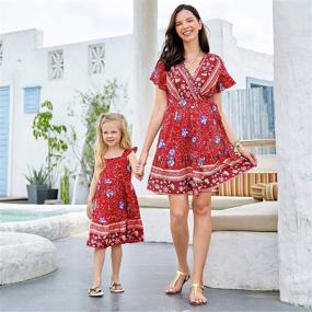 img 2 attached to 👗 PopReal Dresses: Bohemian Printed Girls' Clothing and Dresses for Perfect Matching Outfits