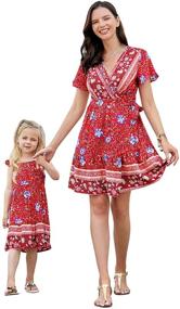 img 4 attached to 👗 PopReal Dresses: Bohemian Printed Girls' Clothing and Dresses for Perfect Matching Outfits