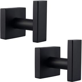 img 4 attached to 🛀 Stylish and Durable: 2-Piece Stainless Steel Bathroom Towel Hook Set in Matte Black