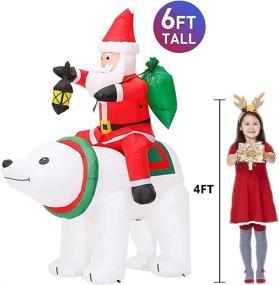 img 1 attached to 6 FT Christmas Inflatable Decoration - Santa Riding Bear with Gift Bag, LED Lights - Holiday Blow Up Yard Decoration for Xmas Party - Indoor/Outdoor/Garden/Yard Lawn Winter Decor