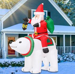 img 2 attached to 6 FT Christmas Inflatable Decoration - Santa Riding Bear with Gift Bag, LED Lights - Holiday Blow Up Yard Decoration for Xmas Party - Indoor/Outdoor/Garden/Yard Lawn Winter Decor