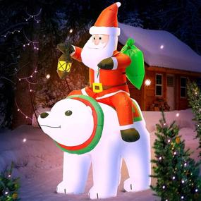 img 3 attached to 6 FT Christmas Inflatable Decoration - Santa Riding Bear with Gift Bag, LED Lights - Holiday Blow Up Yard Decoration for Xmas Party - Indoor/Outdoor/Garden/Yard Lawn Winter Decor