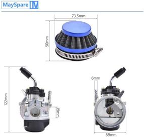 img 3 attached to 🏎️ High Performance Racing Carburetor with Air Filter for 2 Stroke Engine Bicycles - Blue, 49cc-80cc