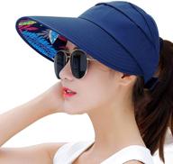 packable visor sun hat for women - 👒 hindawi wide brim with uv protection for summer beach логотип