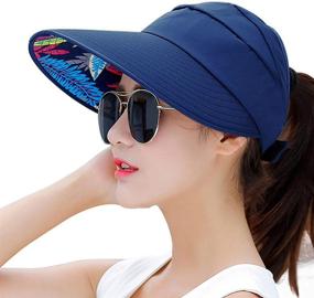 img 4 attached to Packable Visor Sun Hat for Women - 👒 HINDAWI Wide Brim with UV Protection for Summer Beach