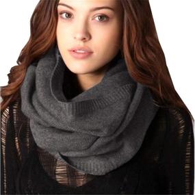 img 4 attached to Stay Cozy this Winter with Sherry007 Women's Solid Wool Knitted Soft Comfy Circle Loop Infinity Scarf