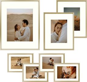 img 4 attached to Frametory Aluminum Picture Frames Set of 7: Gold Gallery Wall Kit 🖼️ for Stylishly Displaying 11x14, 8x10, and 5x7 Inch Photos - Perfect Home Decoration Solution