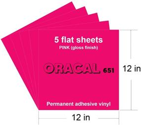 img 3 attached to 🎨 Vibrant and Versatile: 5 Pink Oracal 651 Vinyl Sheets, 12x12”, Perfect for Crafting, Lettering, and Decorating