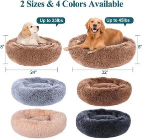 img 3 attached to 🐾 Ultimate Comfort: Calming Dog Beds for Dogs of All Sizes - Fluffy Cat Bed Donut Cuddler in 24/32inch - Anti-Anxiety Pet Beds with Ultra Soft Faux Fur Material - Machine Washable and Safe