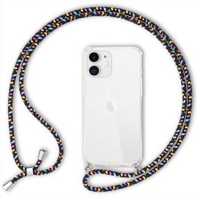 img 4 attached to 📿 NALIA Necklace Cover with Band | iPhone 12 / iPhone 12 Pro Case | Transparent Protective Hardcase & Adjustable Holder Strap | Easy to Carry Crossbody Phone Bumper | Color: Black Colorful