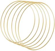 🌸 large metal floral hoop wreath macrame gold hoop rings - 6 pack 12 inch for diy wedding decor, dream catcher, and wall hanging crafts logo