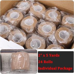 img 3 attached to 🔗 Multi-Purpose 24 Pack Brown Cohesive Bandage Wrap - Vet Wrap, Athletic Tape, Medical Tape for Ankle Sprains, Swelling & Pets