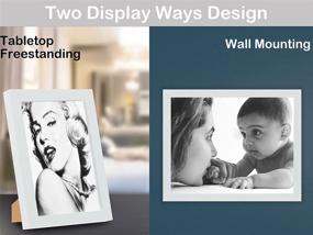 img 1 attached to Premium 8x10 Wood Picture Frame Set - Perfect for HD Glass Display of 5x7, 4x6 Photos with Mat or 8x10 Without Mat - Versatile Hanging and Freestanding Options for Wall Gallery or Table Top Decor - Complete with Wall Mounting Hardware