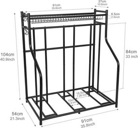 img 2 attached to 🚲 Lycklig Bike Rack with 3-Bicycle Floor Parking Stand and Storage Basket - Free Standing Bike Stand Rack for Road, Mountain, Hybrid Bikes - Suitable for Adults and Kids, in Black