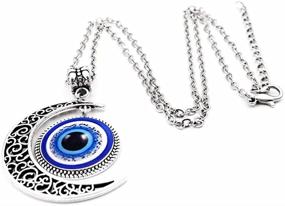 img 2 attached to 🧿 Lucky Evil Eye Necklace: Turkish Beads Chain Pendant for Women and Men