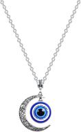 🧿 lucky evil eye necklace: turkish beads chain pendant for women and men logo