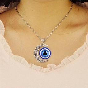 img 3 attached to 🧿 Lucky Evil Eye Necklace: Turkish Beads Chain Pendant for Women and Men