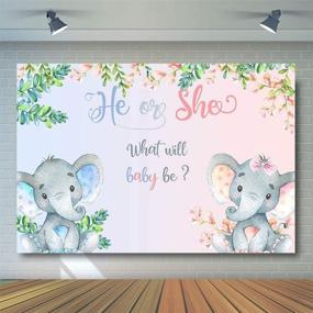 img 2 attached to 🐘 COMOPHOTO Pink or Blue Flowers Elephant Gender Reveal Backdrop - 7x5ft Photography Background for Baby Shower, He or She Gender Reveal Party, Cake Table Decorations, and Backdrops