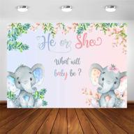 🐘 comophoto pink or blue flowers elephant gender reveal backdrop - 7x5ft photography background for baby shower, he or she gender reveal party, cake table decorations, and backdrops logo