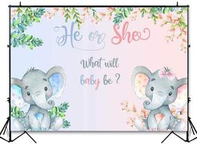 img 1 attached to 🐘 COMOPHOTO Pink or Blue Flowers Elephant Gender Reveal Backdrop - 7x5ft Photography Background for Baby Shower, He or She Gender Reveal Party, Cake Table Decorations, and Backdrops