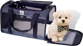 img 4 attached to 🐾 Peteeza Furry Cat Carriers Dog Carrier: TSA Approved Soft-Sided Pet Carrier for Small to Medium Cats, Dogs, and Puppies up to 15 lbs