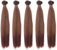 🧶 лот из 5 синтетических темно-коричневых прядей волос, длиной 9,84 дюйма, выполненных вручную для изготовления парика куклы bjd blythe pullip. логотип