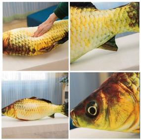 img 1 attached to Realistic 14 inch Artificial Fish: Best Looking Fake Fish for Teasing Cats - Interactive, Eco-Friendly Carp Toy - Set of 2