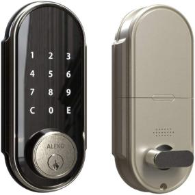 img 4 attached to Enhance Security with ALEKO 2-in-1 Keyless Entry Smart Door Lock - Satin Nickel